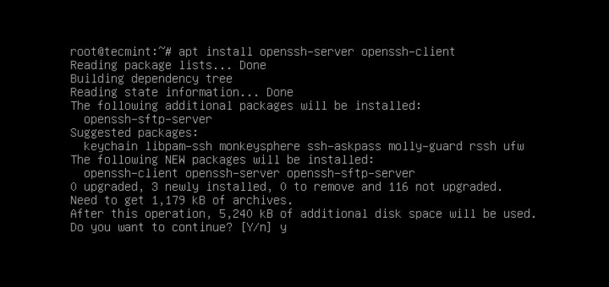 วิธีติดตั้ง Package SSH บน Ubuntu